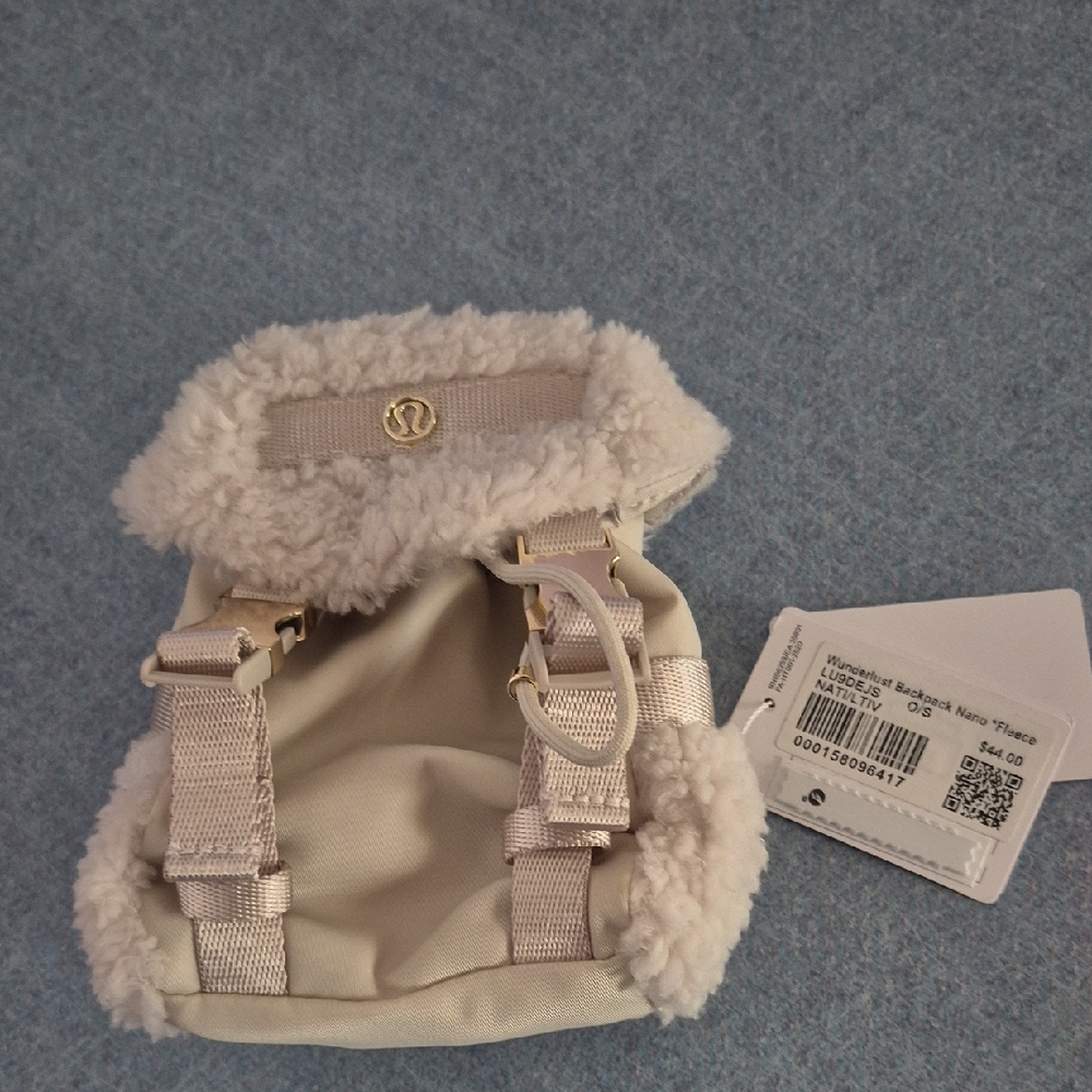 lululemon athletica Cream Mini Shearling-Trim Backpack